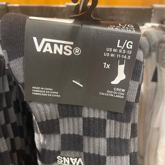 Vans Checkerboard Pewter / Black Crew Socks (1 pair) - Picture 12 of 16